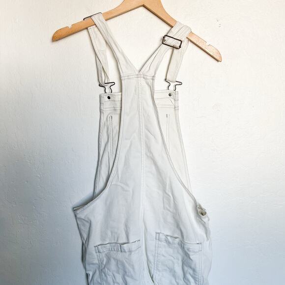 COH Citizens of Humanity Overalls Denim Jeans Medium White Cropped - Picture 2 of 8